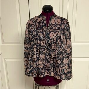 NWT Anthropologie/Letmeke Black Motif Blouse - Size XS